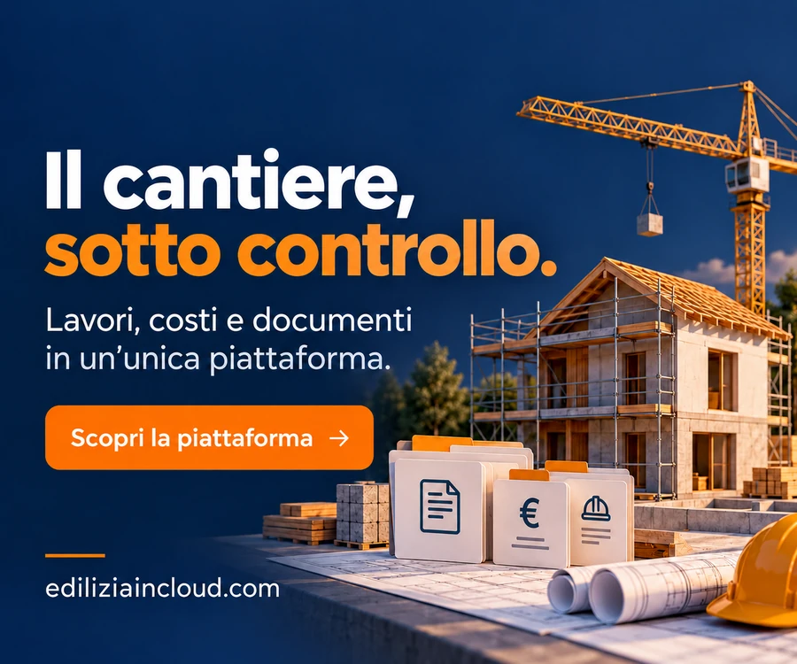 Edilizia in Cloud — Il cantiere, sotto controllo. Lavori, costi e documenti in un’unica piattaforma. Scopri la piattaforma.